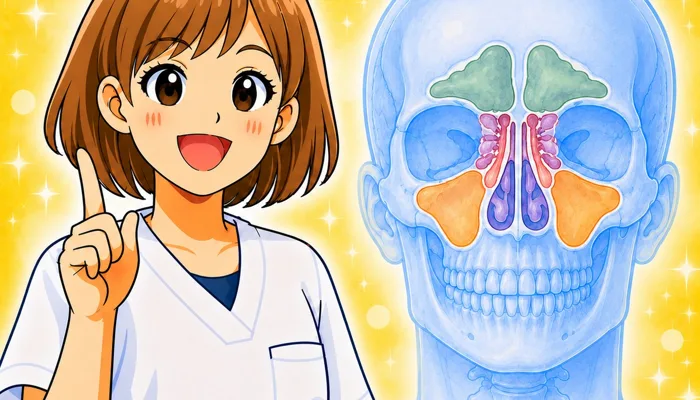 整体師が伝える臓器シリーズ Vol.22 副鼻腔 ─ 副鼻腔をやさしく解説するイラスト