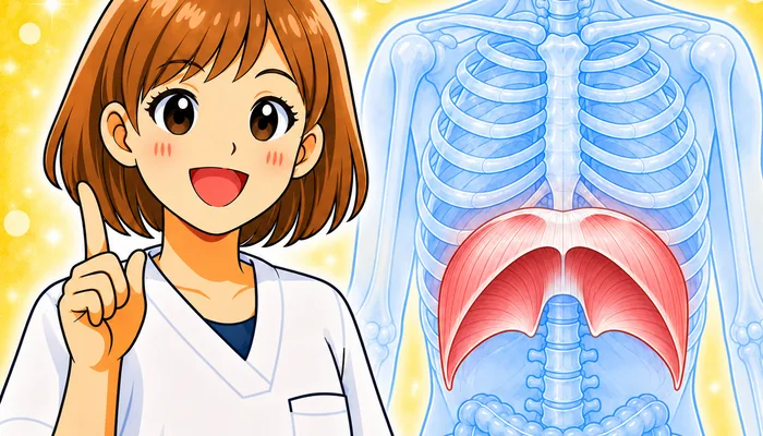 整体師が伝える臓器シリーズ Vol.23 横隔膜 ─ 横隔膜をやさしく解説するイラスト