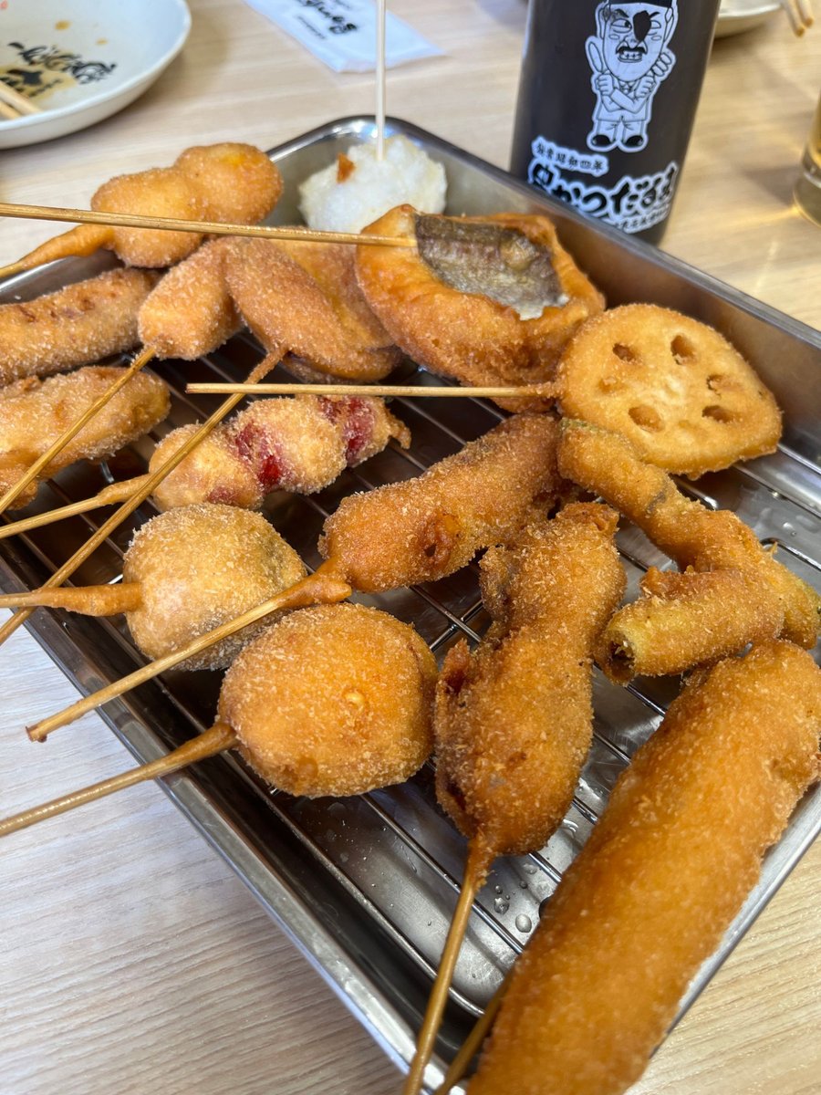 串かつだるまで家族みんなでいただいた、たくさんの串かつ